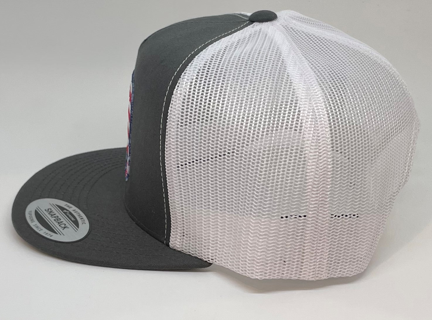 Trucker | J Grey Hereford and Girls Boutique Mesh Patch American White Flag Cap Southern Lazy